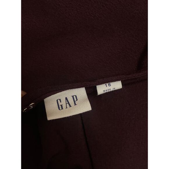 Gap Women's Brown V-neck Long Bell Sleeve V-neck Belted Tapered Jumpsuit Size 16 - Picture 5 of 6